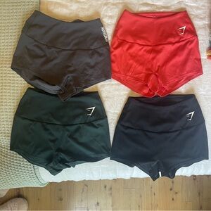 Gymshark Women's Athletic Shorts - Black, Red, Green